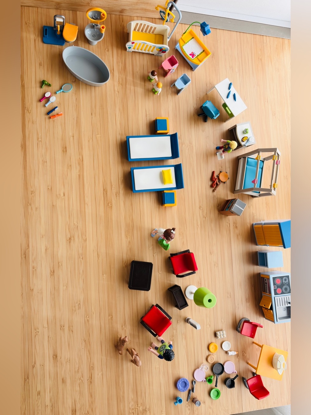 Lot Playmobil Kitchen Kids Bedrooms Bathroom Living Room Furniture Accessories